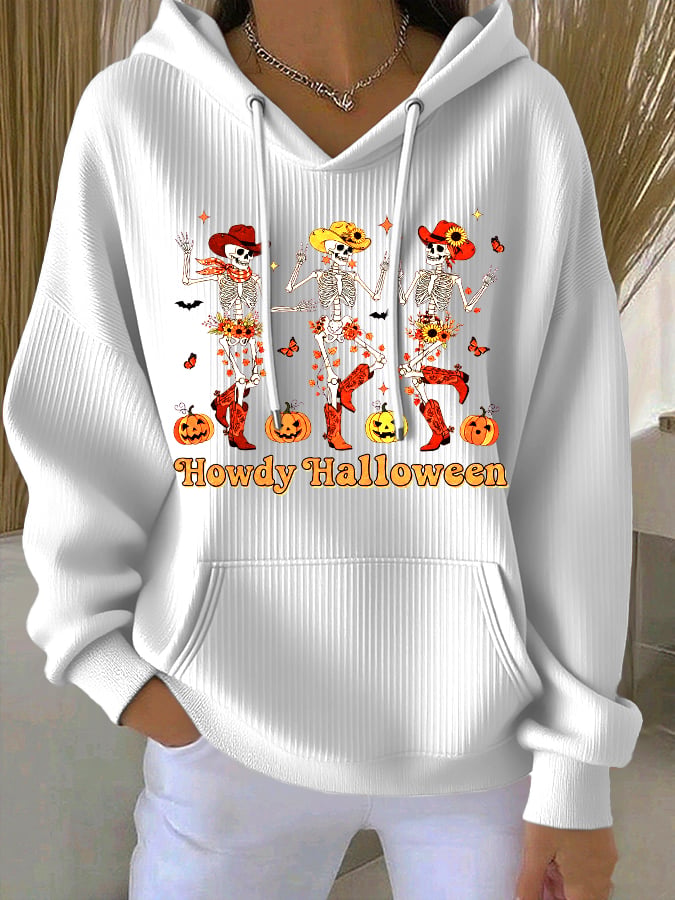 Halloween Color Women's Print Casual Hoodies