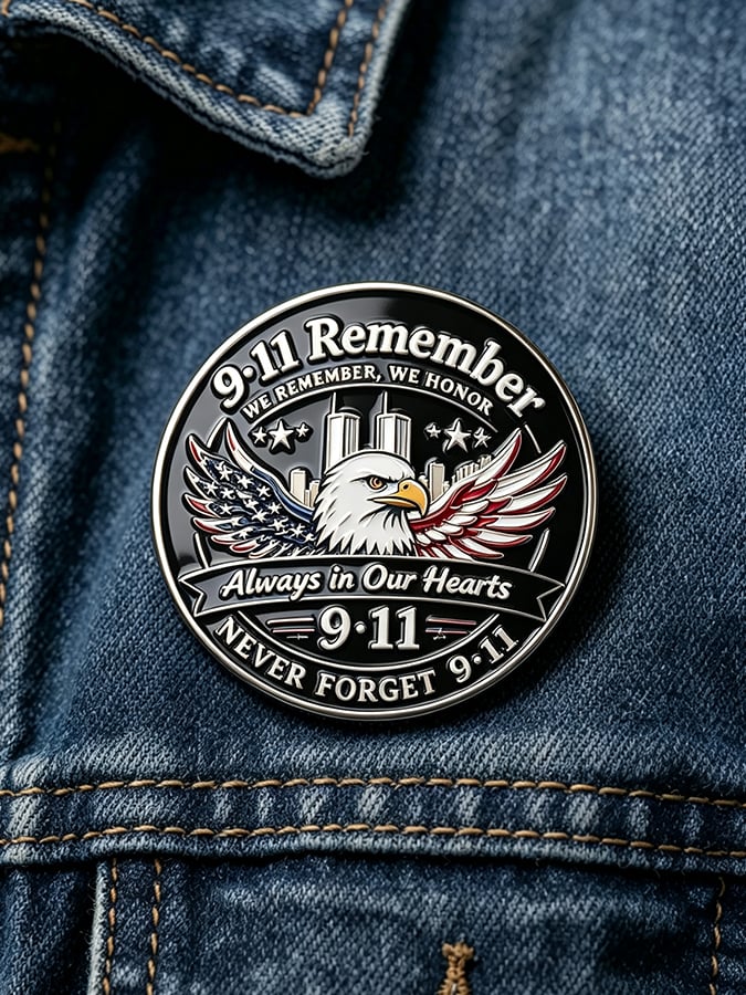 Unisex 9/11 25th Anniversary We Will Never Forget Brooch