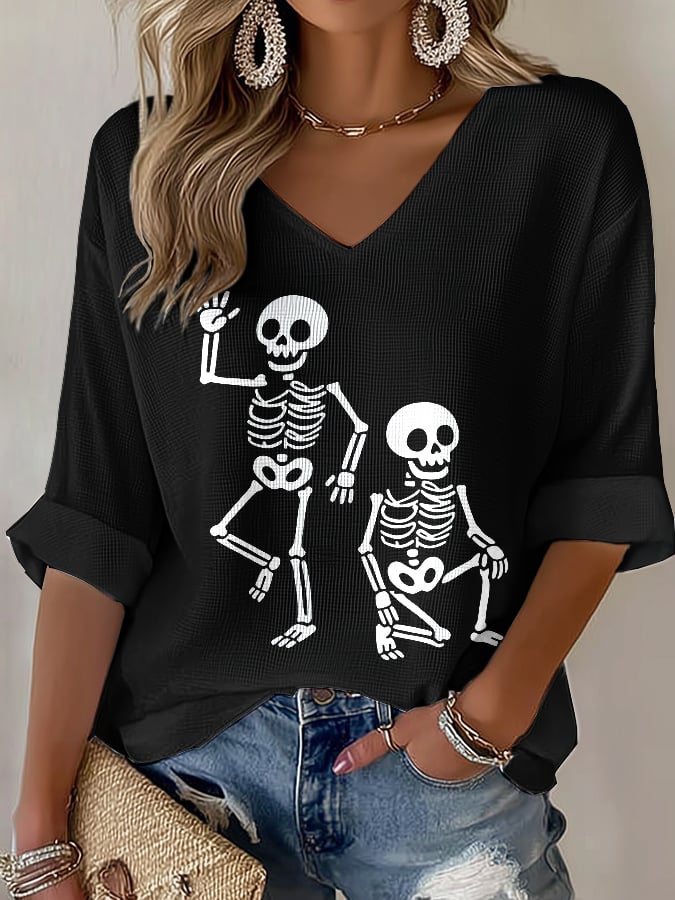 Women's Terrible Shirt Football print waffle T-shirt