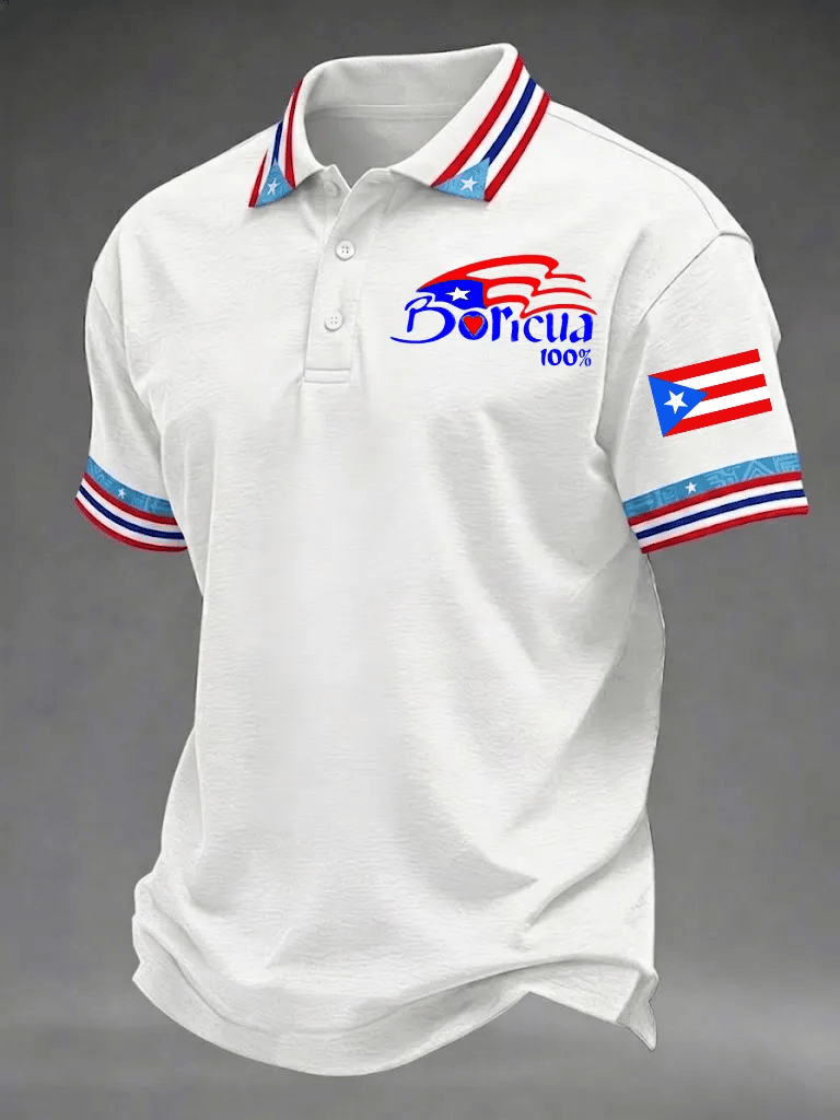 Men's Puerto Rico Print Polo Shirt