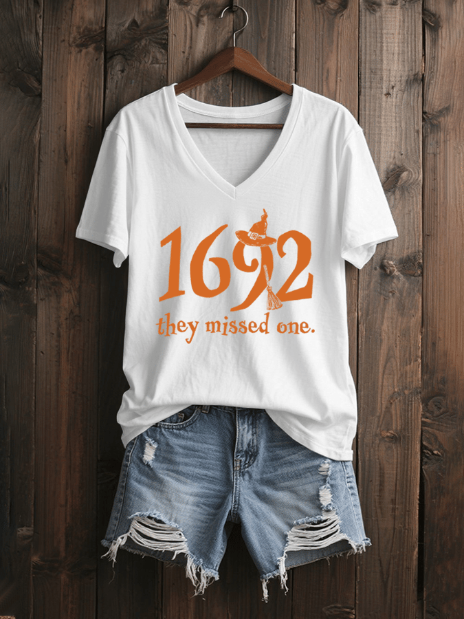 Women's 1692 They Missed One Print V-Neck T-Shirt