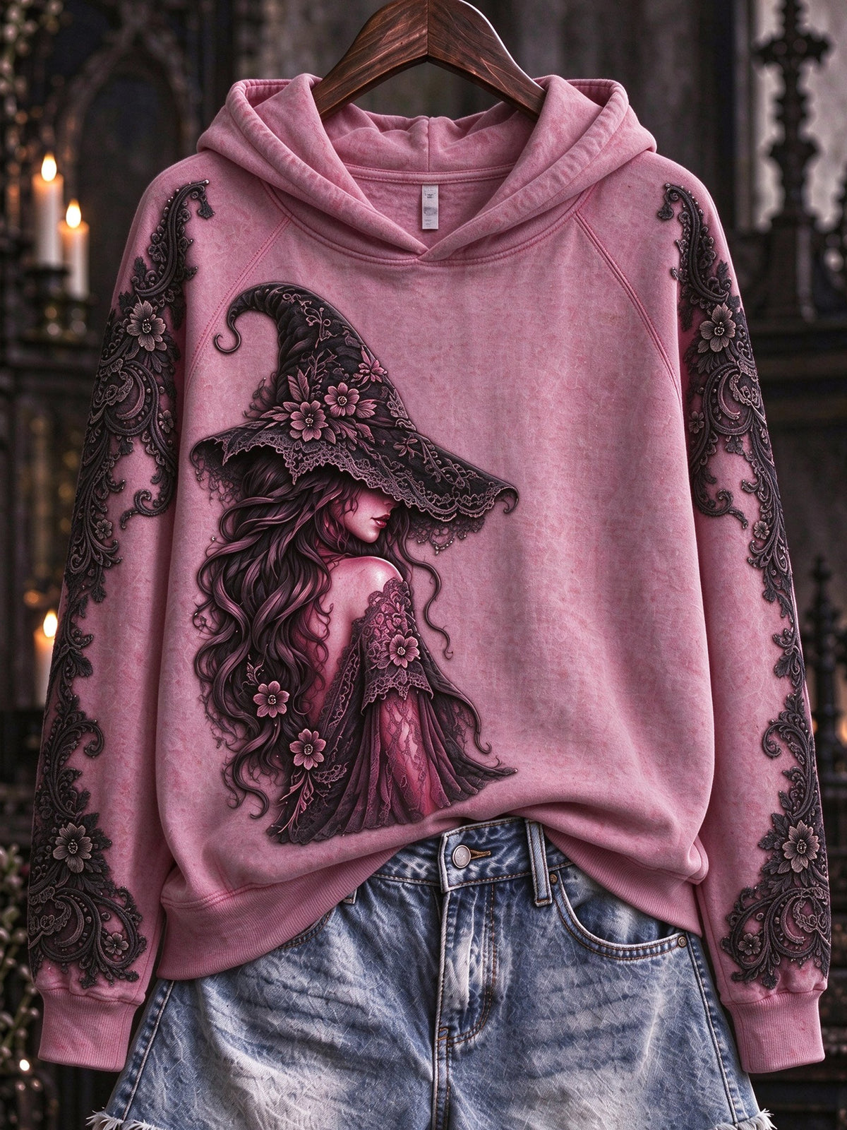 Women's Witch-Print Casual Sweatshirt