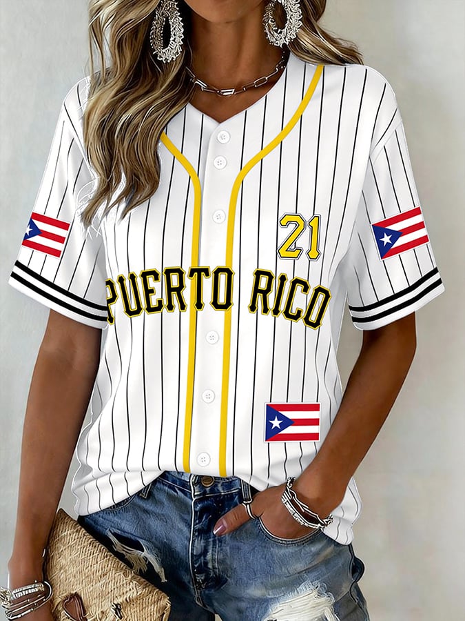 Women's Puerto Rico Baseball Jersey