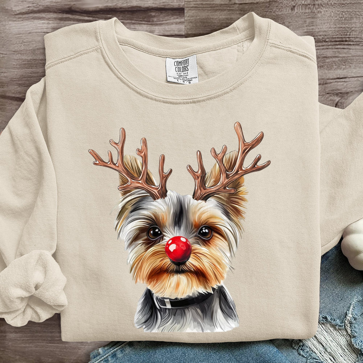 Funny Dog Christmas Art Print Sweatshirt
