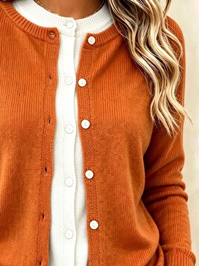 Women'S Casual Faux-Layered Sweater