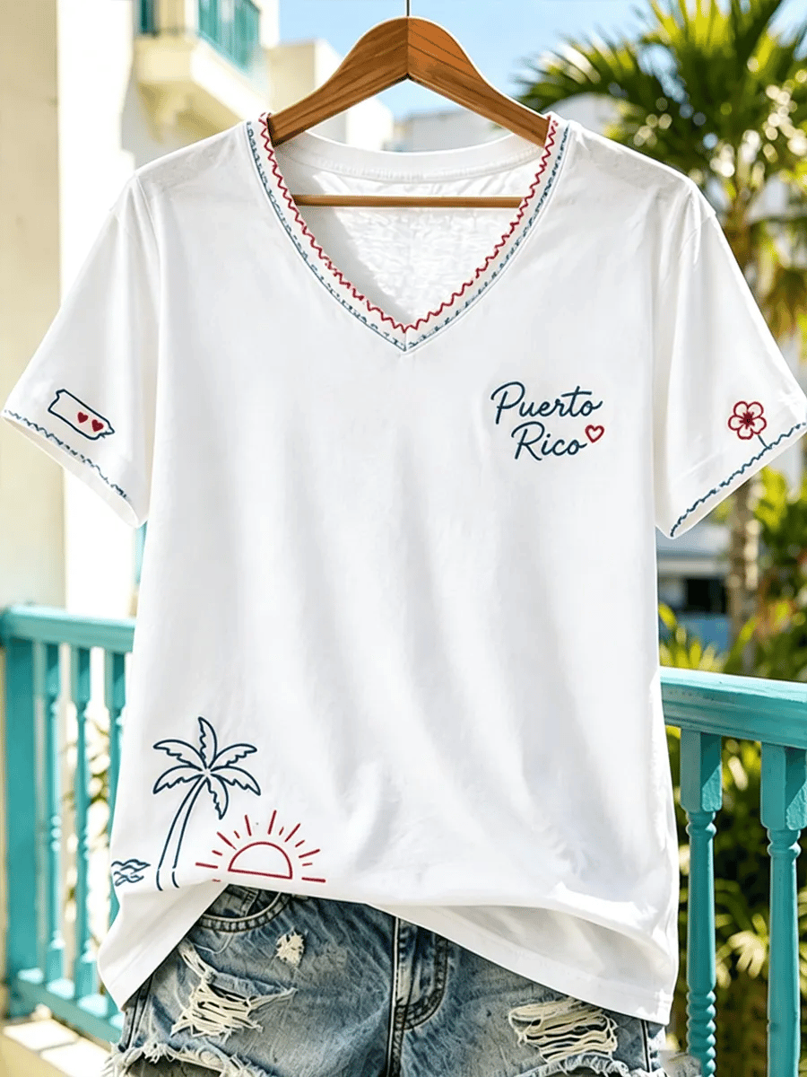 Women's Puerto Rico Pride Art Printed T-shirt
