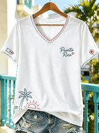Women's Puerto Rico Pride Art Printed T-shirt