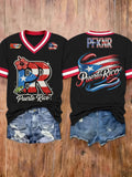 Women's Puerto Rico Art Printed T-shirts