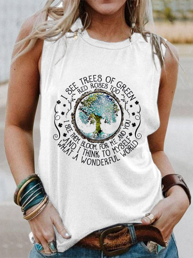 Hippie What A Wonderful World Crew Neck Vest