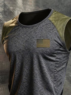 Men's Retro Independence Day Patriot Crew Neck Tank Top