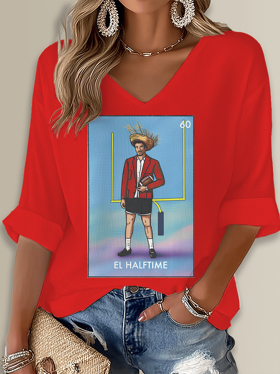 Puerto Rico Singer Benito Bowl Printed Long Sleeve Top