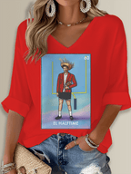 Puerto Rico Singer Benito Bowl Printed Long Sleeve Top