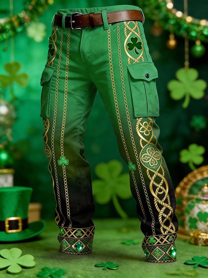 Men'S St. Patrick'S Day Printed Cargo Pants