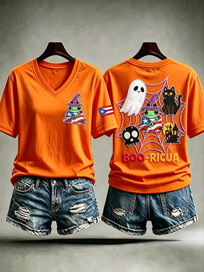 Women's Booricuan Halloween Printed T-shirt