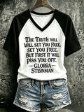 Women's The Future Depends Entirely On What Each Of Us Does Every Day  Print Casual T-shirt