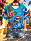 Women's Puerto Rican Art Print Top