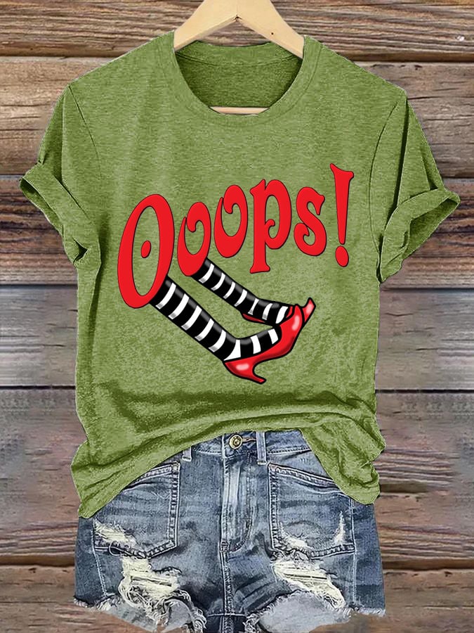 Women's Halloween Witch Printed Crew Neck T-Shirt
