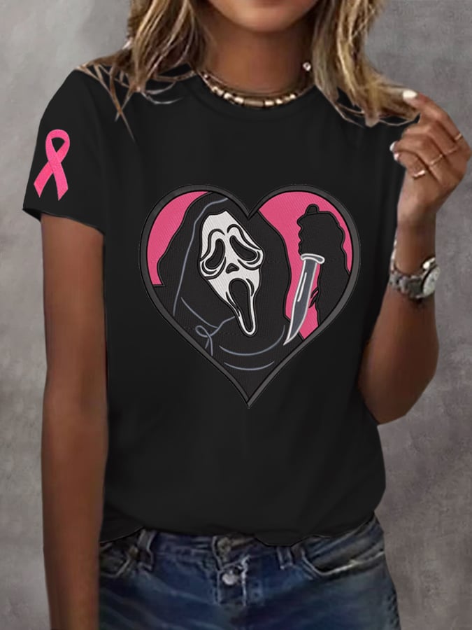 Grim Reaper Pink Halloween Art Print T-shirt