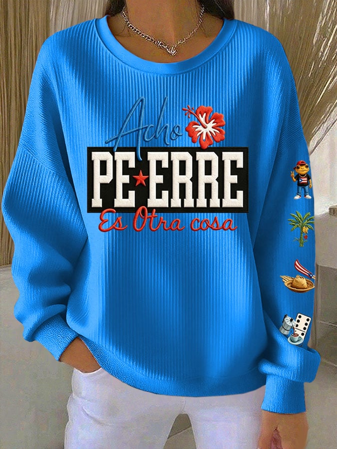 Women's Puerto Rico Print Crewneck Sweatshirt