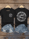 Women's  Alligator Alcatraz Funny Florida Everglades Dark Humor Print T-Shirt