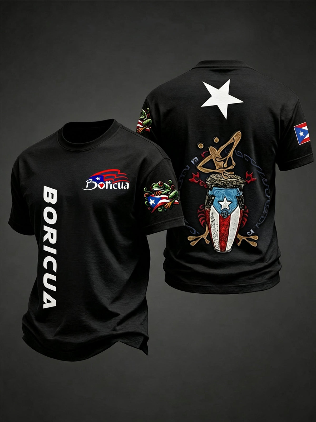 Men's Puerto Rico Print Casual T-shirt