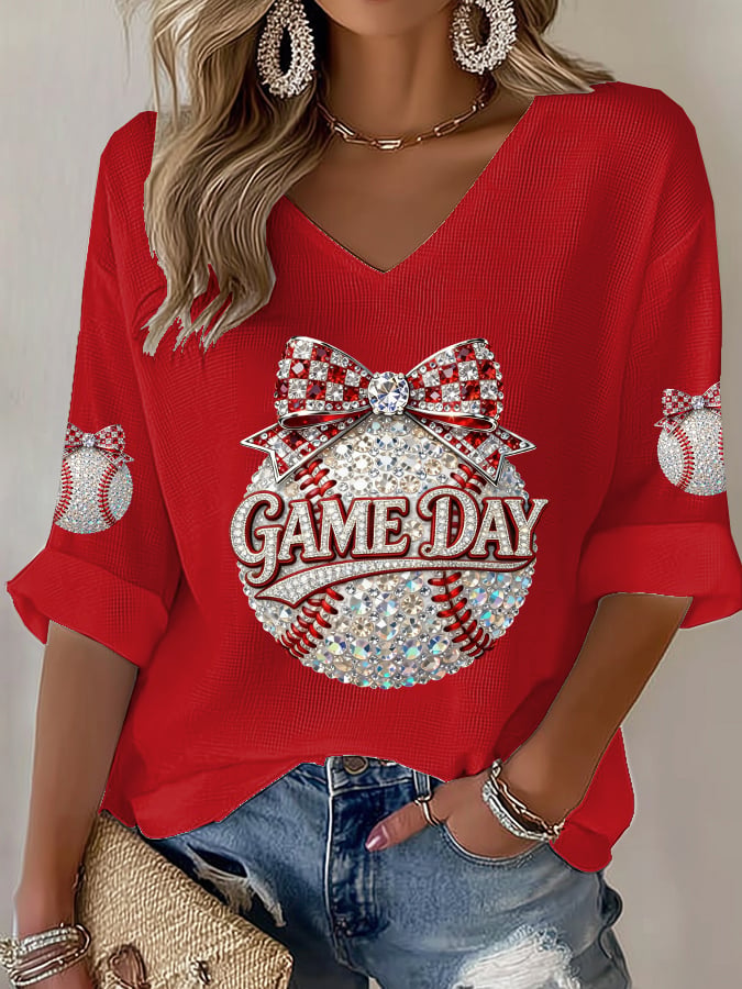 Women's Baseball  Print T-Shirt