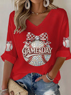 Women's Baseball  Print T-Shirt
