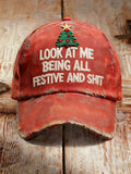 Unisex Look At Me Being All Festive Print Baseball Cap