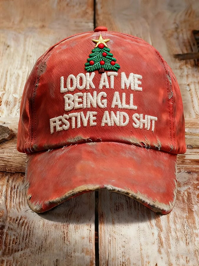 Unisex Look At Me Being All Festive Print Baseball Cap