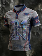 Men's Baseball Lovers Print Casual Polo