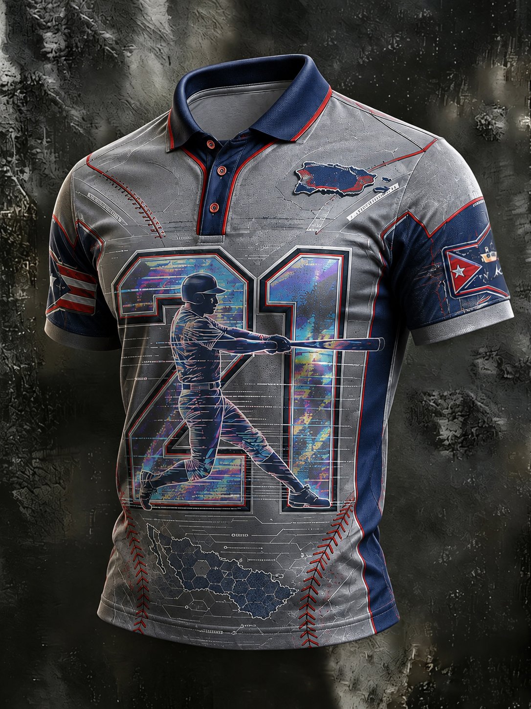 Men's Baseball Lovers Print Casual Polo
