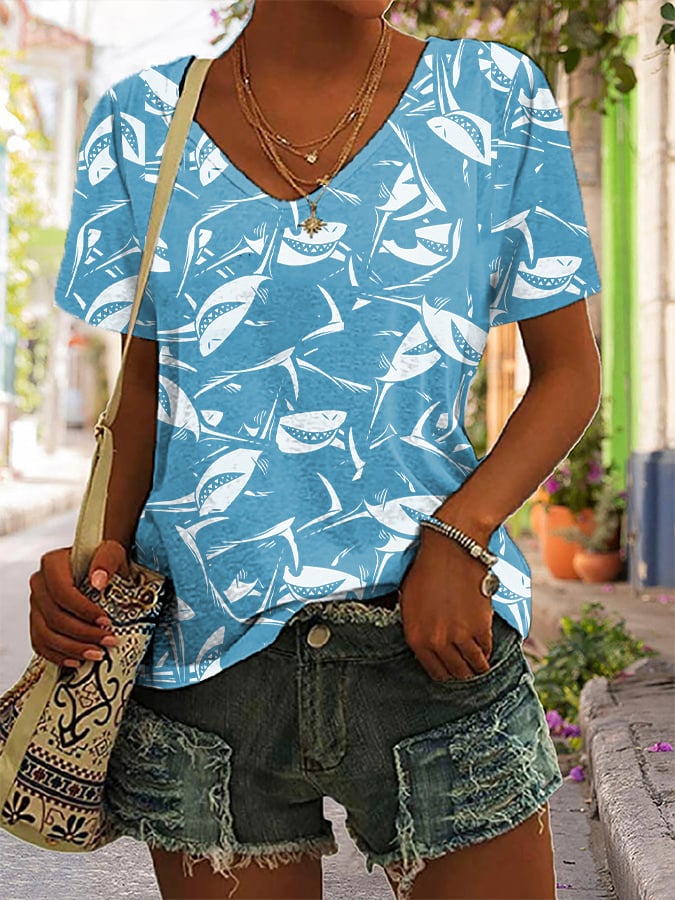 Women's Shark Print T-Shirt