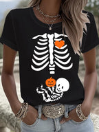 Women's Skeleton Halloween Maternity T-Shirt