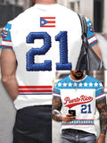 Men's Puerto Rico Baseball Game Day Printed T-Shirt
