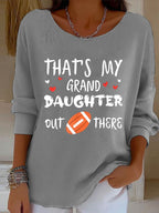 Women's That's My Granddaughter Out There Print Knitted Top