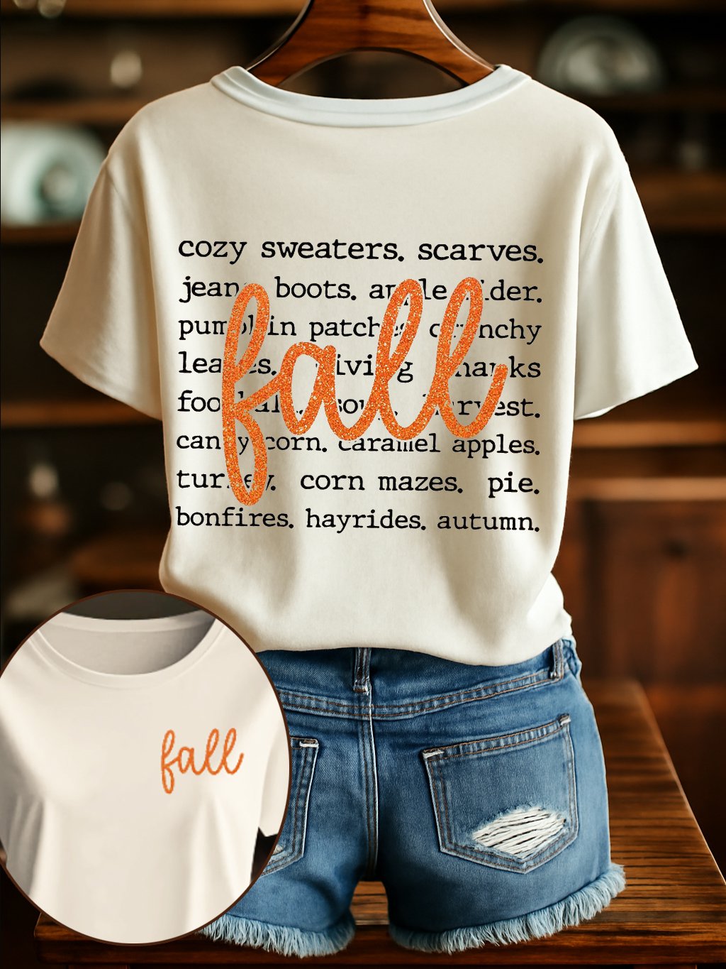 Women's Faith Autumn Print Short Sleeve T-Shirt