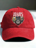Retro Village Print Baseball Cap