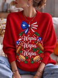 Women's Puerto Rico Christmas Print Top