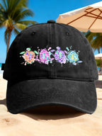 Retro  Vacation Watercolor Sea Turtle Print Baseball Cap