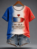 Women's Puerto Rico Pride Art Printed T-shirt