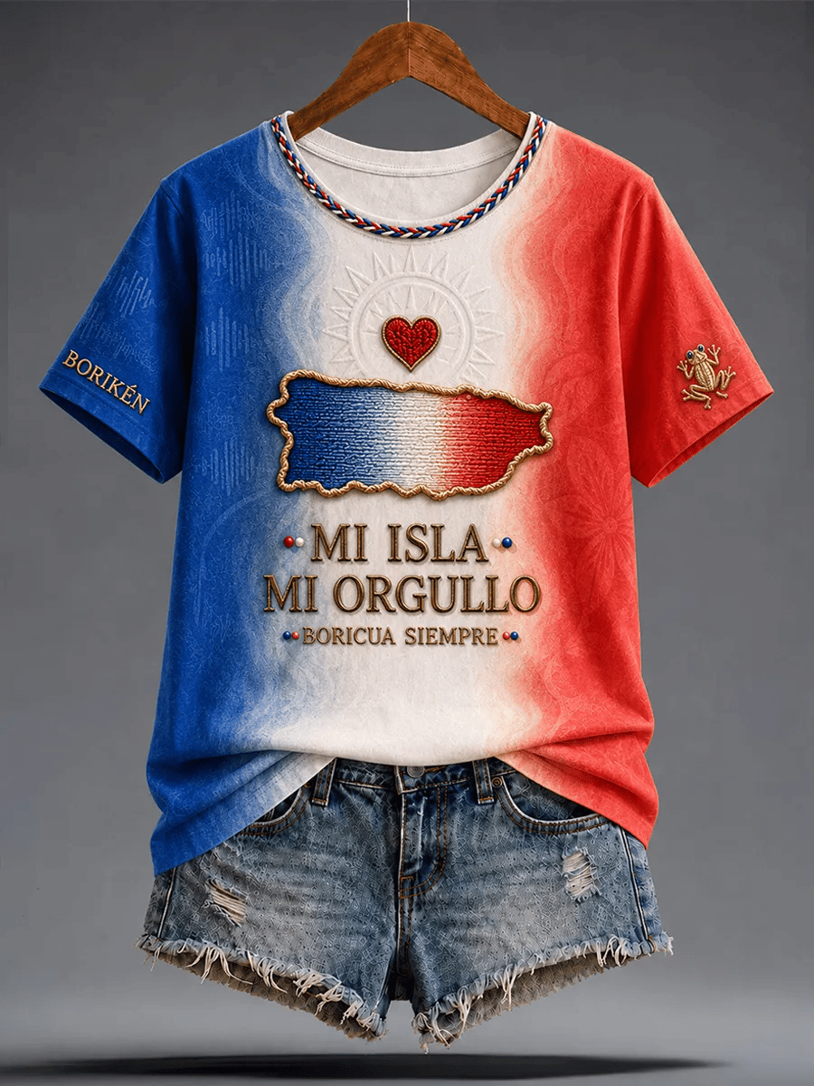 Women's Puerto Rico Pride Art Printed T-shirt