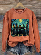 Women's Halloween Witch Print Casual Sweatshirt