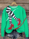Women'S Halloween Printed Crew Neck Sweatshirt