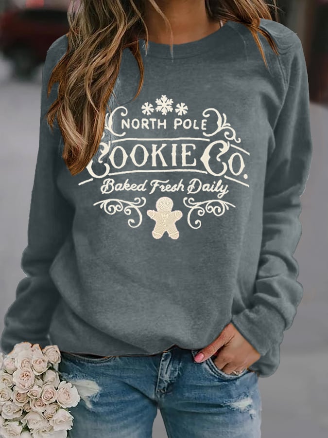 Women's Christmas Print Long Sleeve Sweatshirt