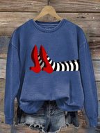 Women's Halloween Red Shoes  Print Sweatshirt