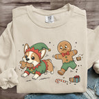 Funny Christmas Dog Art Print Sweatshirt