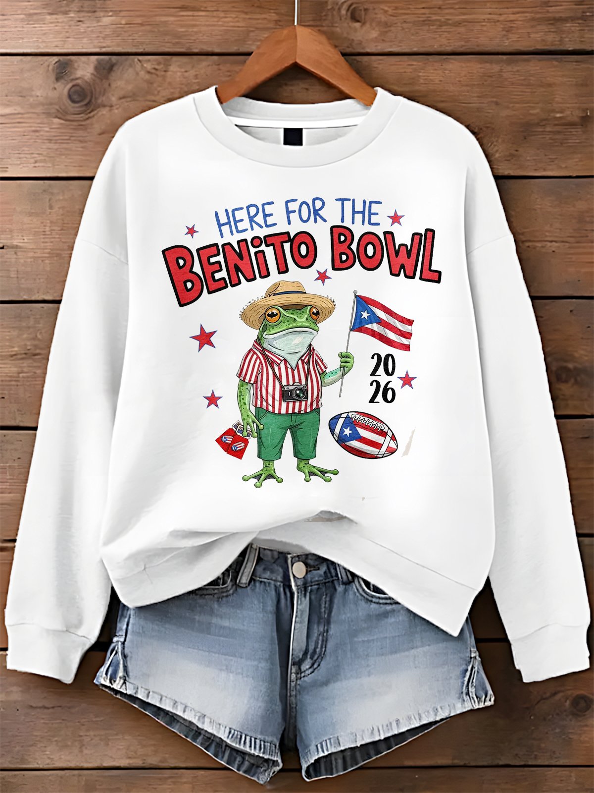 Puerto Rico Color Leisure Printed Long Sleeve Casual Top