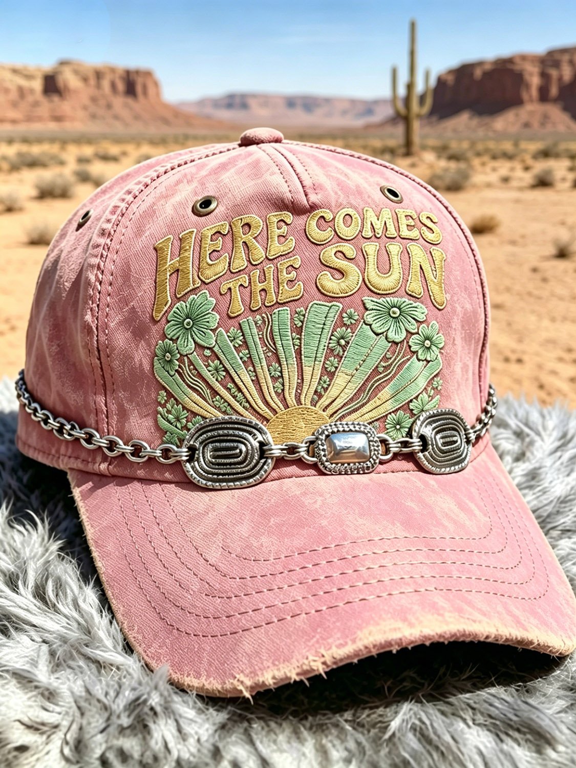 Vintage Western Cowboy Baseball Cap (necklace not included)