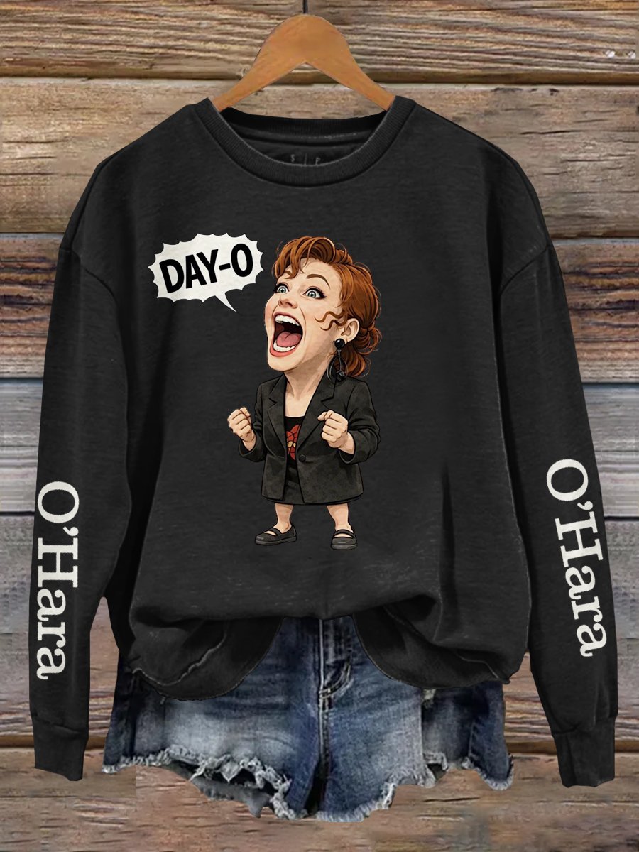 Women's Round-neck Long-sleeved Printed Sweatshirt