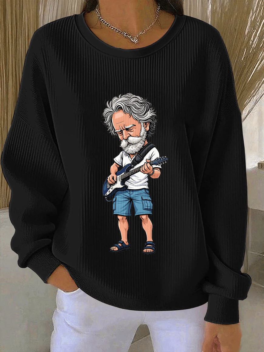 Women's RIP Bob Weir Ribbed Round-Neck Sweatshirt